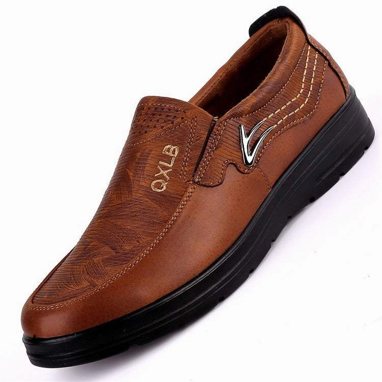 Flat Shoes With Peep Toe Upscale Men's Casual Fashion Leather Shoes Men Spring Autumn Flat Shoes