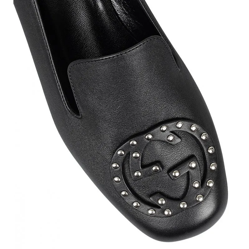 Gucci Black Soho leather loafers Bit Loafers With Suit