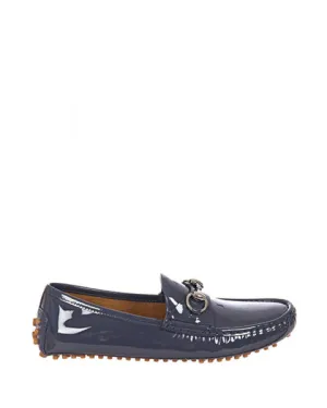 Loafers Prada Gucci Blue patent leather driver shoes