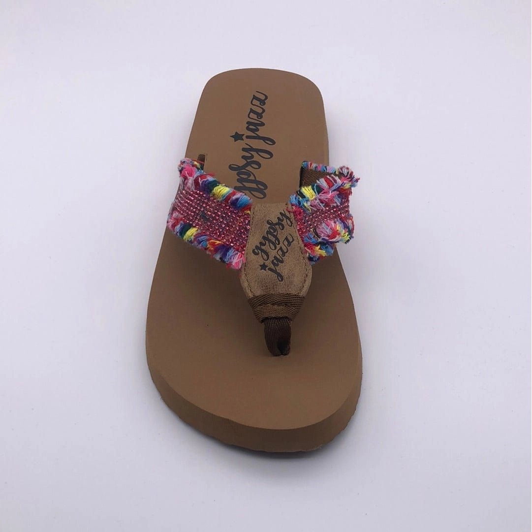 Gypsy jazz cha ching flip flops-pink multi Born Flip Flops With Flower