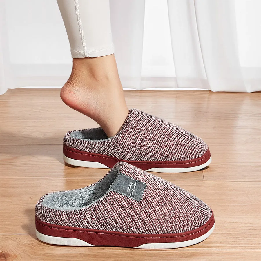 Fashion Plush Slippers for Ladies with Cotton Twill Stripes Line Dorothy Gale Ruby Slippers