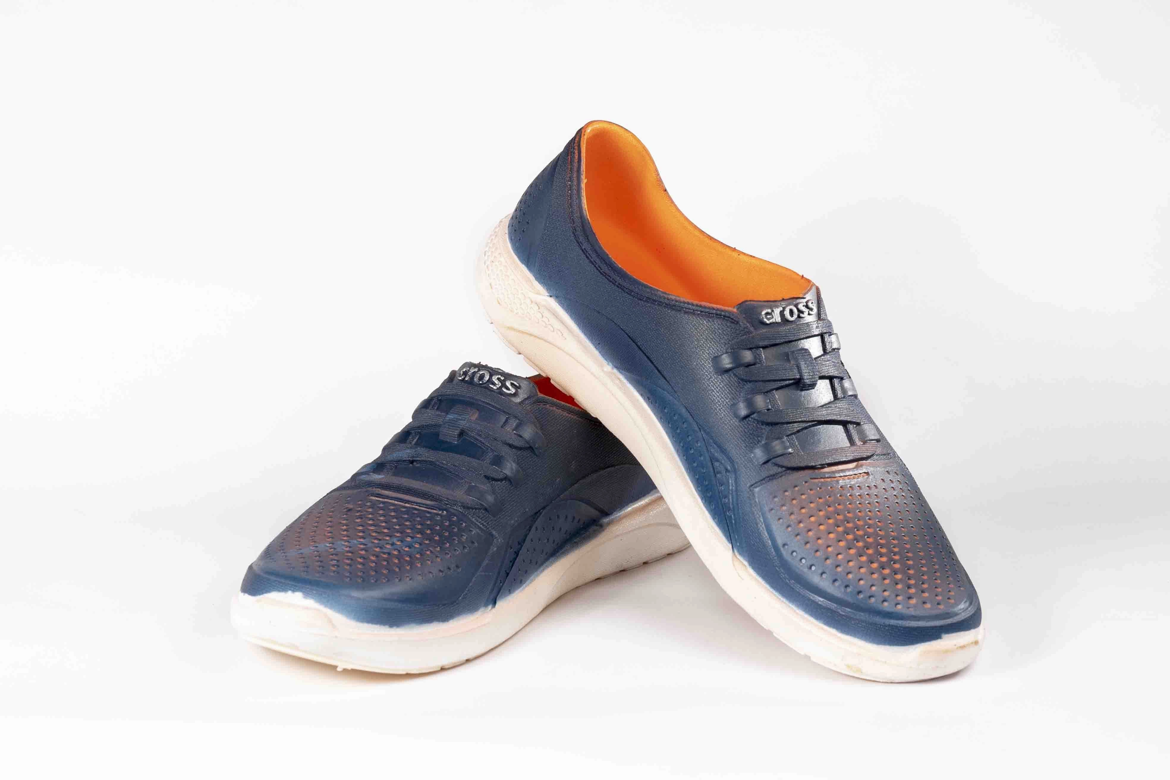 Heel To Flat Shoe Infinity Bend Men's Blue Color Flat shoes