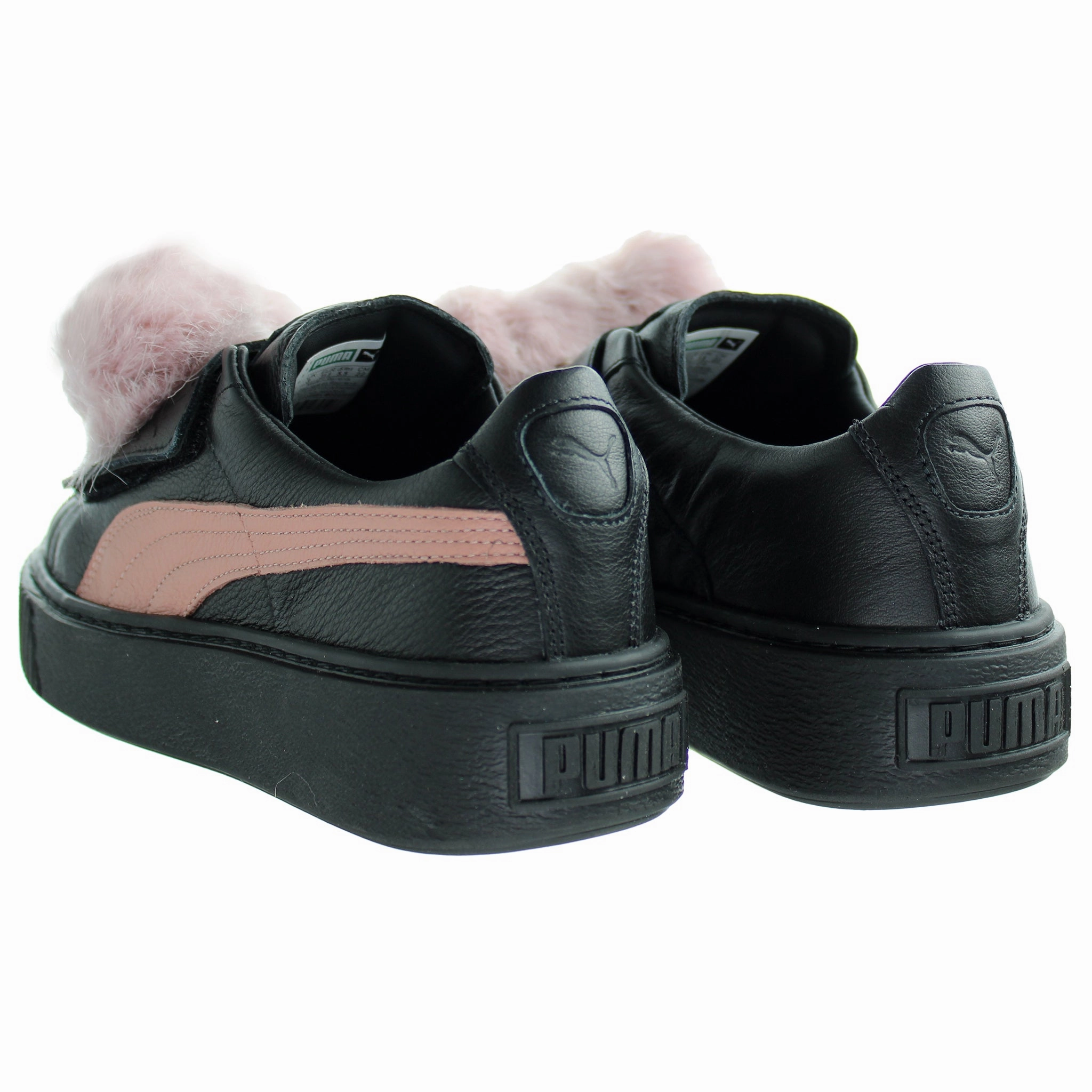 Asap.rocky Puma Shoes Puma Basket Platform PomPom Womens Black Trainers