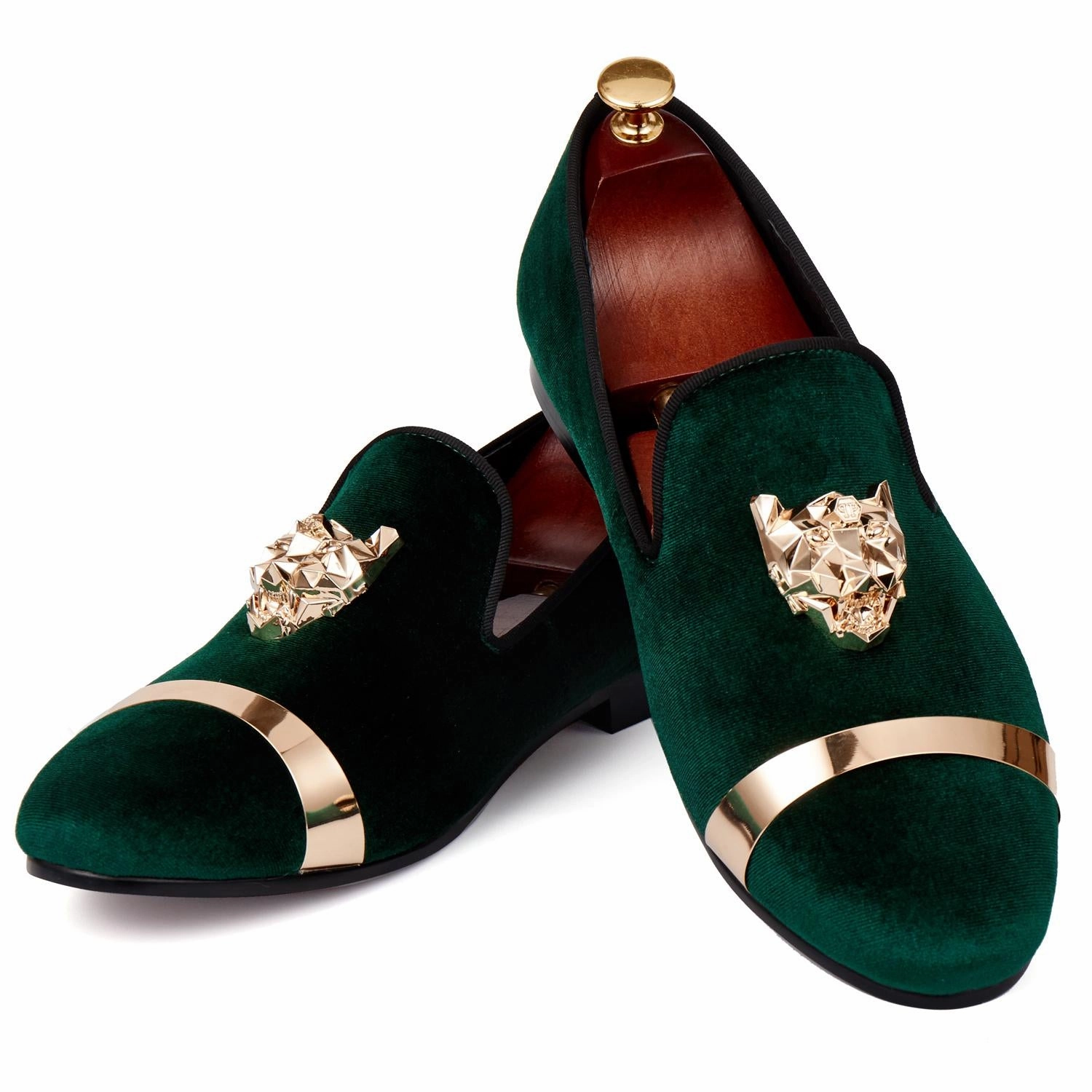 Comfortable Dress Shoes Harpelunde Men Buckle Shoes Black Velvet Loafers Metal Hoop Flat Shoes