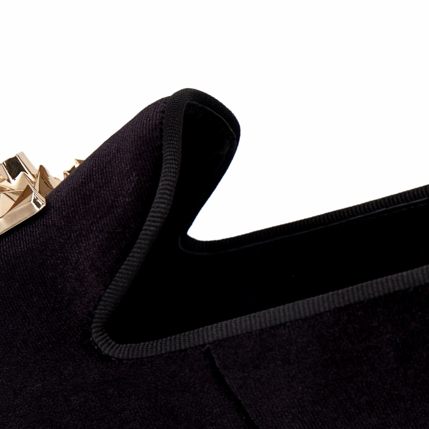 Harpelunde Men Buckle Shoes Black Velvet Loafers Metal Hoop Flat Shoes Best Nursing Shoes For Wide Flat Feet