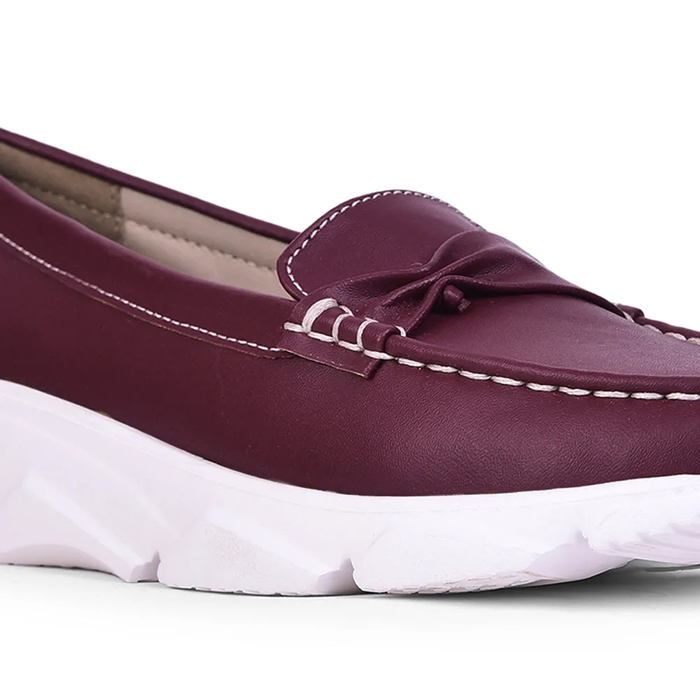 Healers Casual Maroon Loafers For Women C275-01 By Liberty Loafers Stl