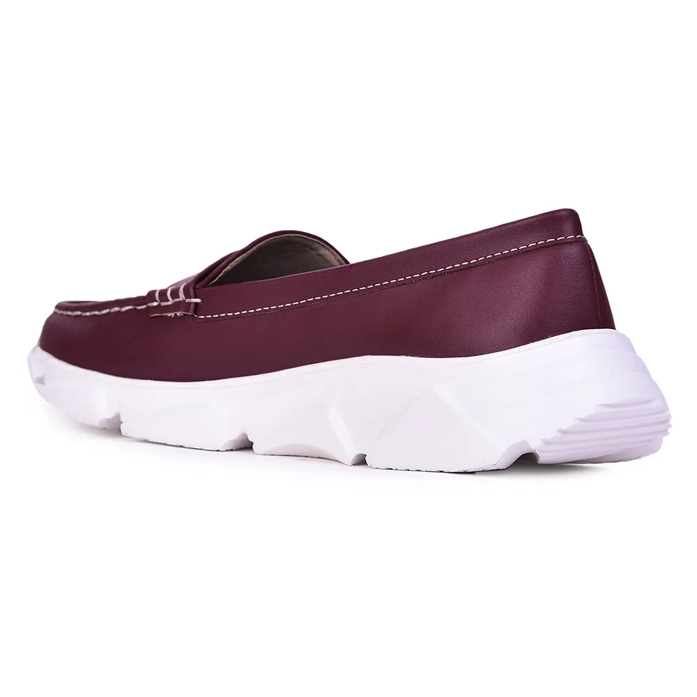 Healers Casual Maroon Loafers For Women C275-01 By Liberty Naturalizer Marianne Loafers