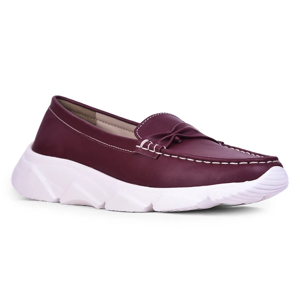 Healers Casual Maroon Loafers For Women C275-01 By Liberty Loafers Types