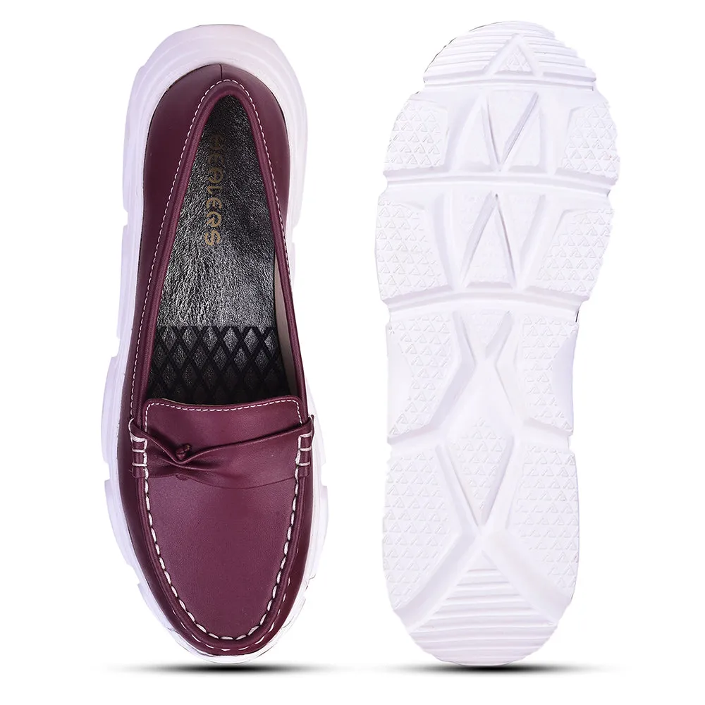 Healers Casual Maroon Loafers For Women C275-01 By Liberty Phat Farm Loafers