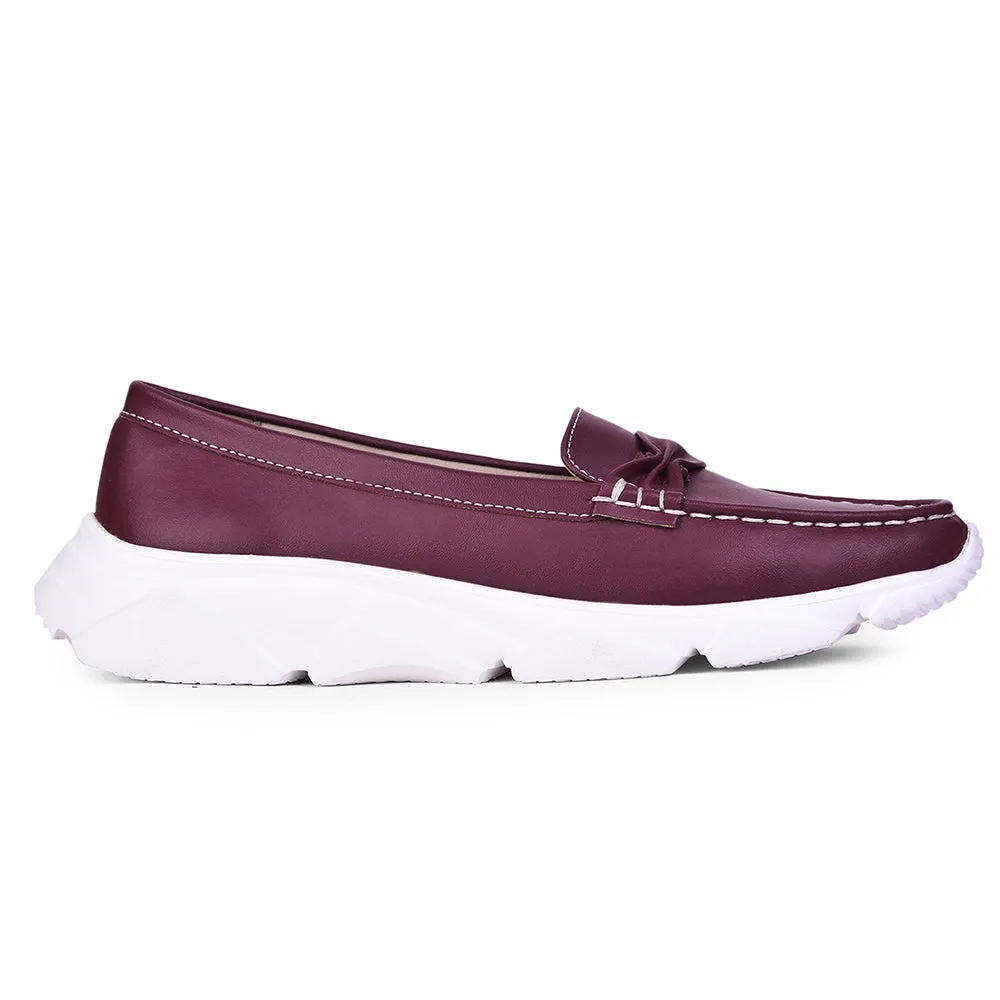 Healers Casual Maroon Loafers For Women C275-01 By Liberty Orthofeet Loafers