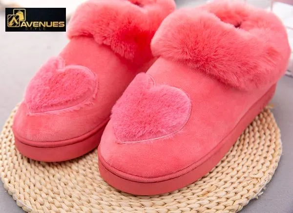 Japan Home Slippers Heart-Shaped Cotton Women Slippers