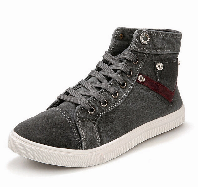 Pop Flat Shoes HEE GRAND New Spring Men Canvas Shoes,Fashion Casual Shoes,Lace-up Flat Platform Button Design Cloth Shoes Drop Shipping 217