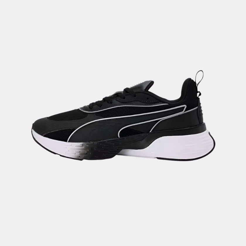 Puma Softride Sway Chase Unisex Running Shoes - Black/White/Flat Dark Gray Asics Exeo Wrestling Shoe