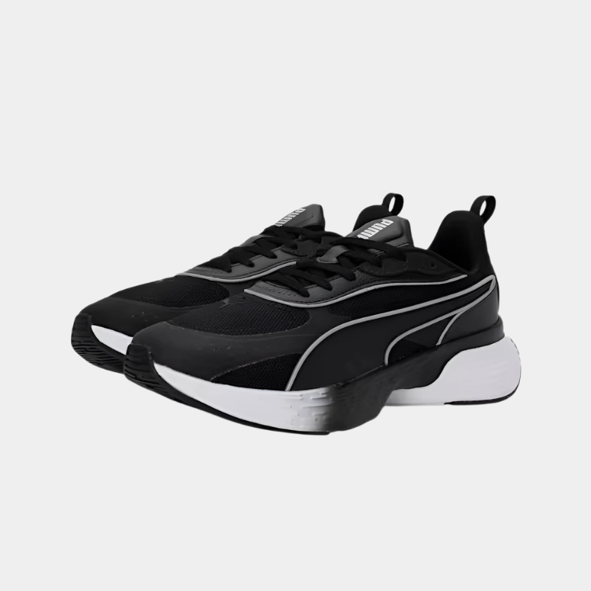 Puma Softride Sway Chase Unisex Running Shoes - Black/White/Flat Dark Gray Best Asics Shoe For Cross Training