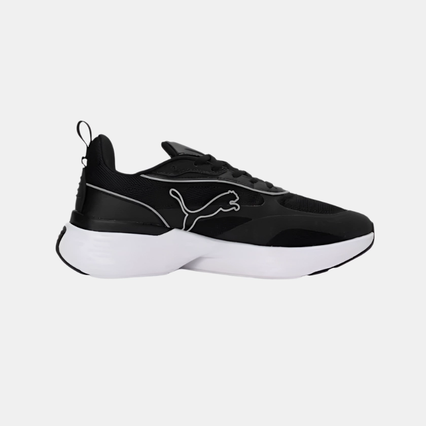 Puma Softride Sway Chase Unisex Running Shoes - Black/White/Flat Dark Gray Asics Gel Cross Training Shoes