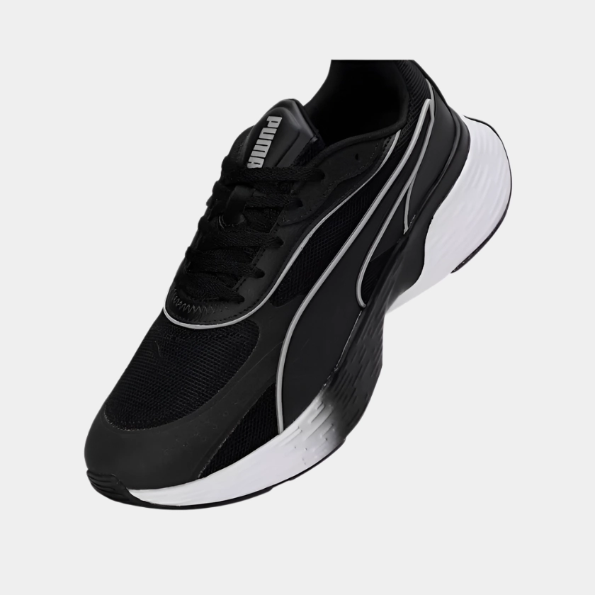 Puma Softride Sway Chase Unisex Running Shoes - Black/White/Flat Dark Gray Asics Kageyama Shoes