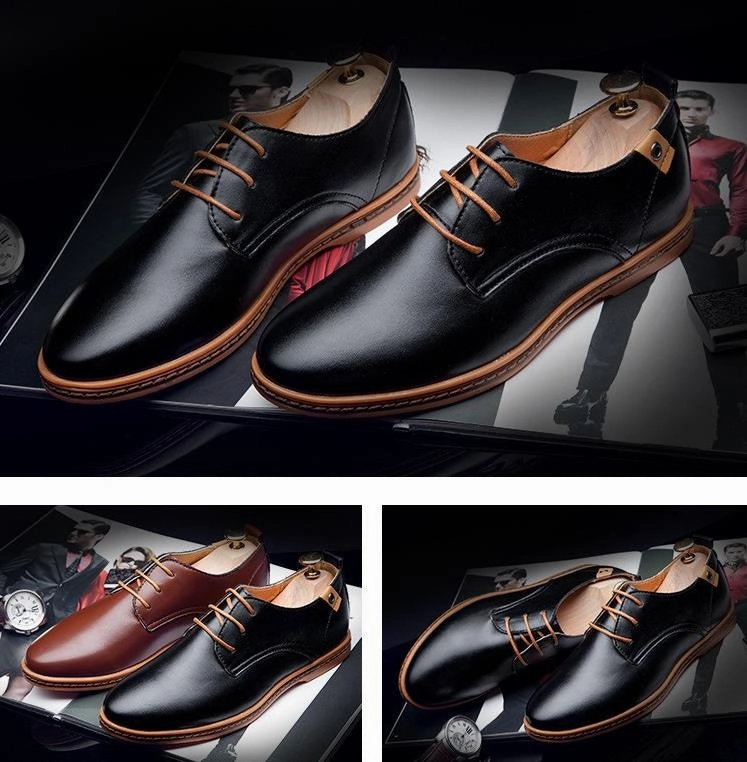Peach Flats Shoes Hot Sale New Fashion Men Leather Shoes Spring/Autumn Men Casual Flat Patent Leather Oxford Men Shoes