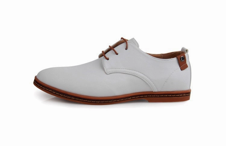 Hot Sale New Fashion Men Leather Shoes Spring/Autumn Men Casual Flat Patent Leather Oxford Men Shoes Shoes With Best Arch Support For Flat Feet