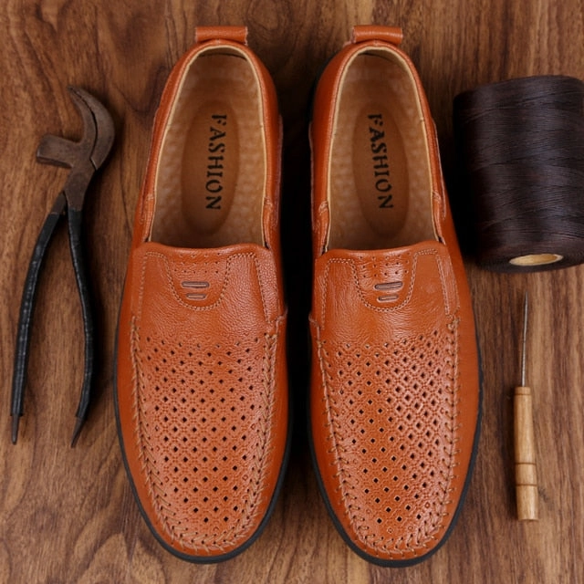 ALCUBIEREE Brand Men Casual Leather Shoes Woodland Casual Shoes Without Laces