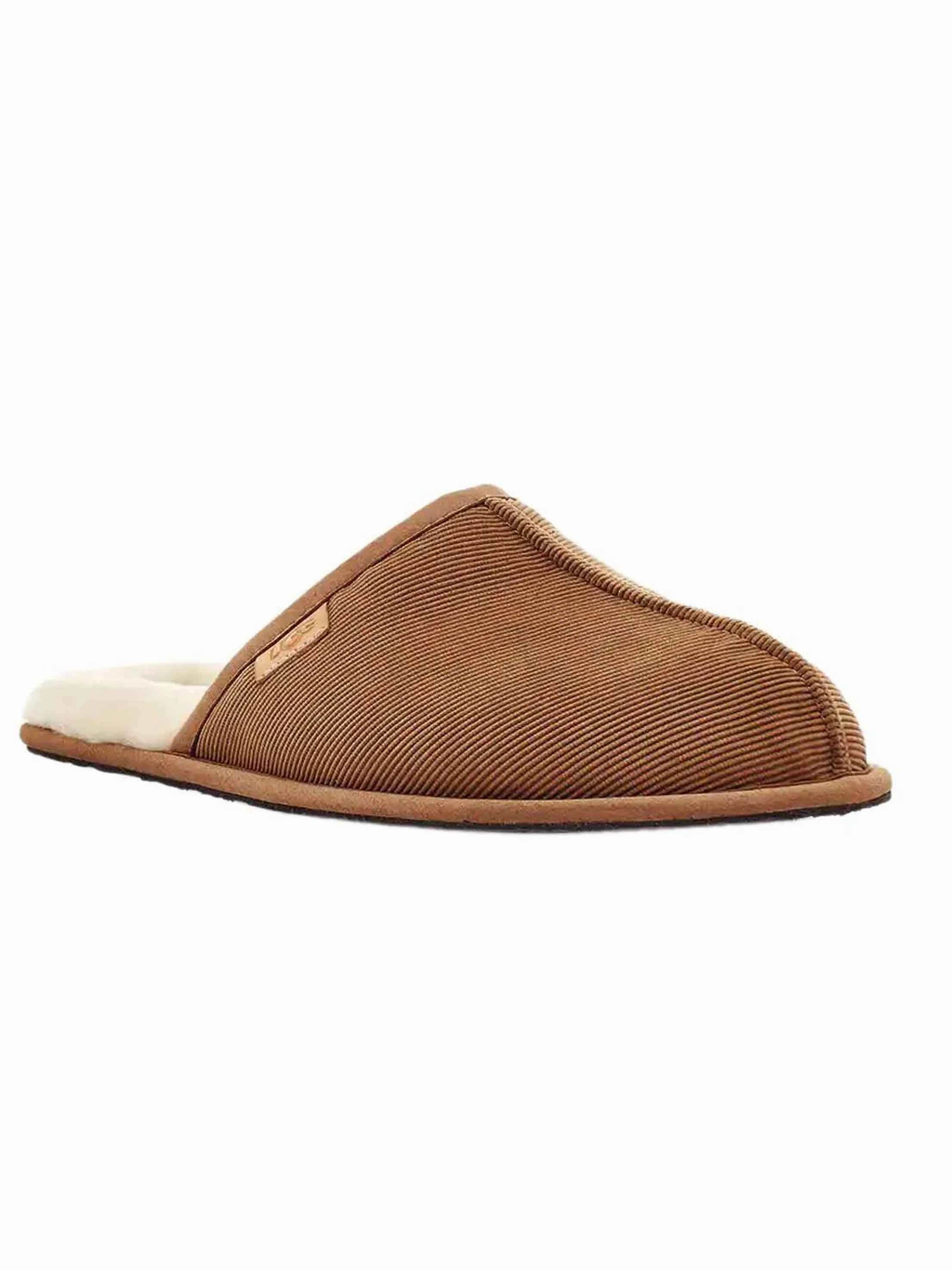 Men's Corduroy Slippers,Brown Badger Slippers