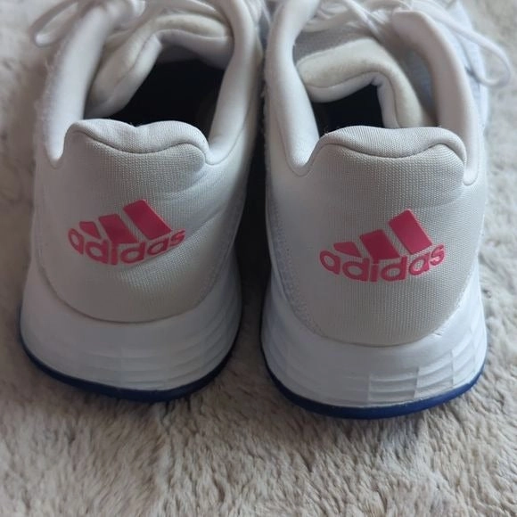 Adidas Women's Duramo SL Running Shoes White Blue Cloth Athletic Shoes Size 11 Adidas Steel Cap Shoes