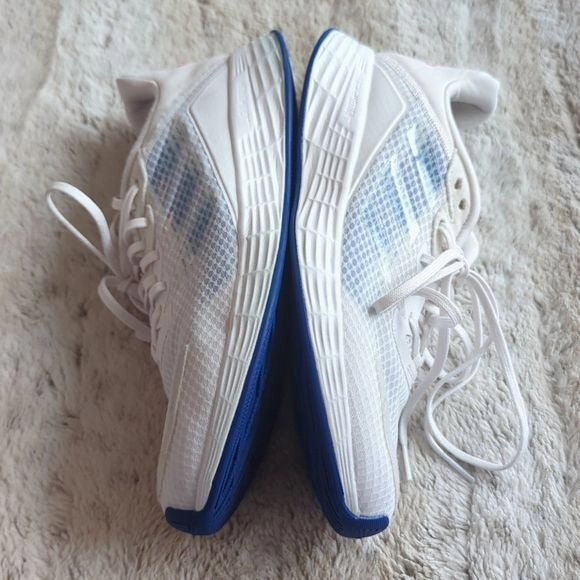 Beige Shoes Adidas Adidas Women's Duramo SL Running Shoes White Blue Cloth Athletic Shoes Size 11