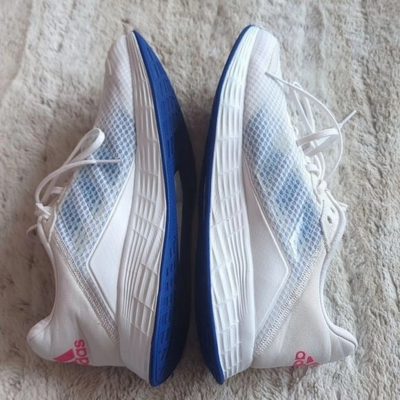 Adidas Women's Duramo SL Running Shoes White Blue Cloth Athletic Shoes Size 11 Beyonce New Adidas Shoes