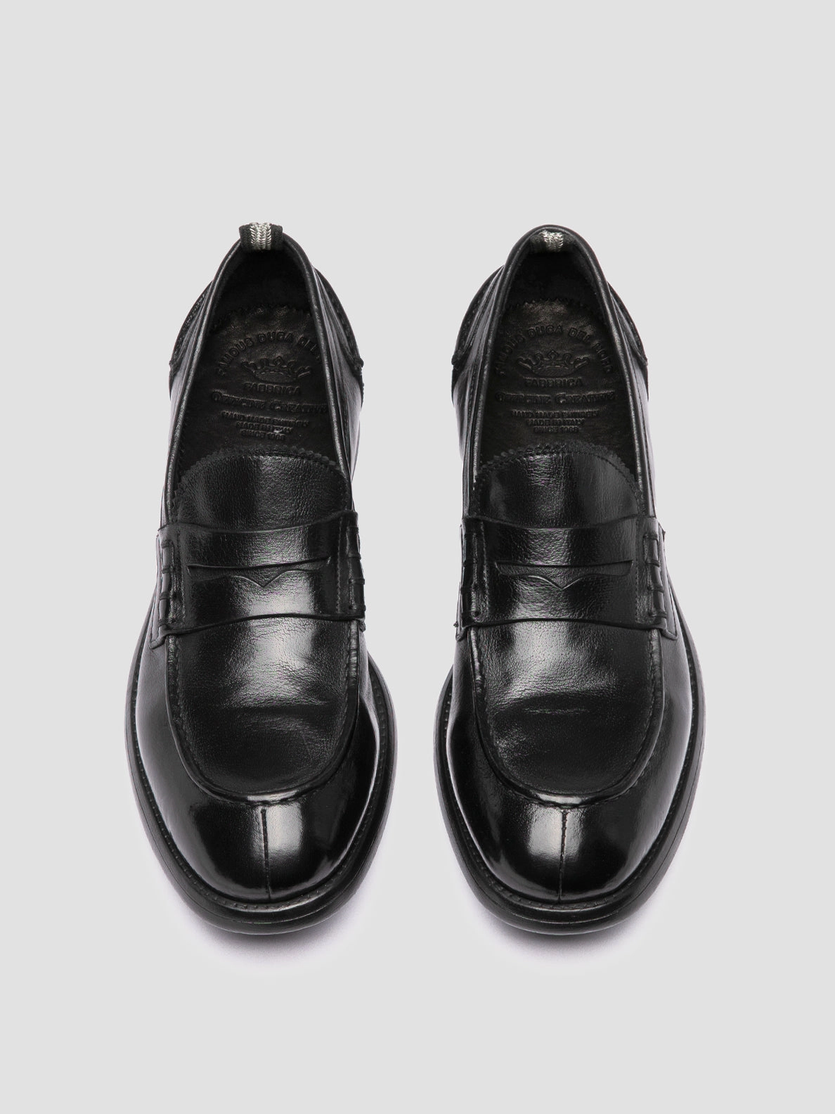 Tassel Slip On Loafers CHRONICLE 056 - Black Leather Penny Loafers
