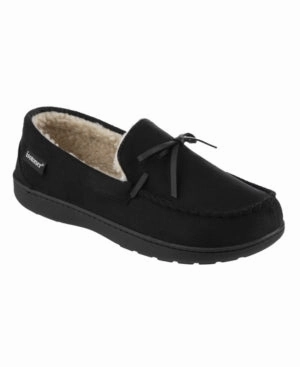 The Most Comfortable Slippers Isotoner Men's Memory Foam Microsuede Moccasin Slippers Black Medium  8 to 9