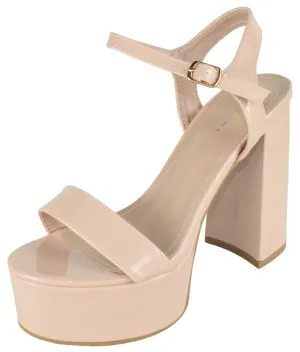 Goldenglow Sandals JASMINE-1 Nude Patent Top Moda