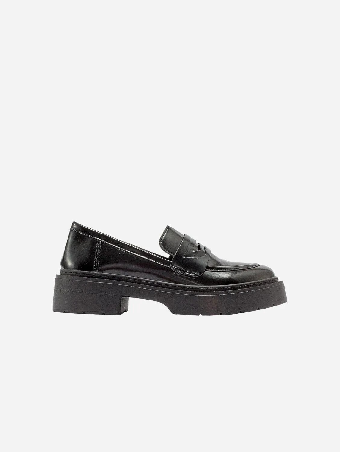 High Heel Loafers Outfit Josie Vegan Leather Platform Loafers | Black Patent