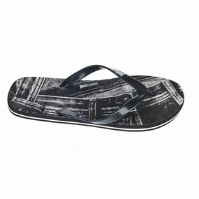 Sandals Family Resorts Just Cavalli Black PVC Men Sandal