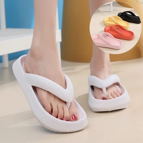Bamboo Flip Flops From The 70s Clip Toe Shoes Eva Non-Slip Slippers Soft Sole Flip Flops Women Thick Bottom Bathroom Slides Summer