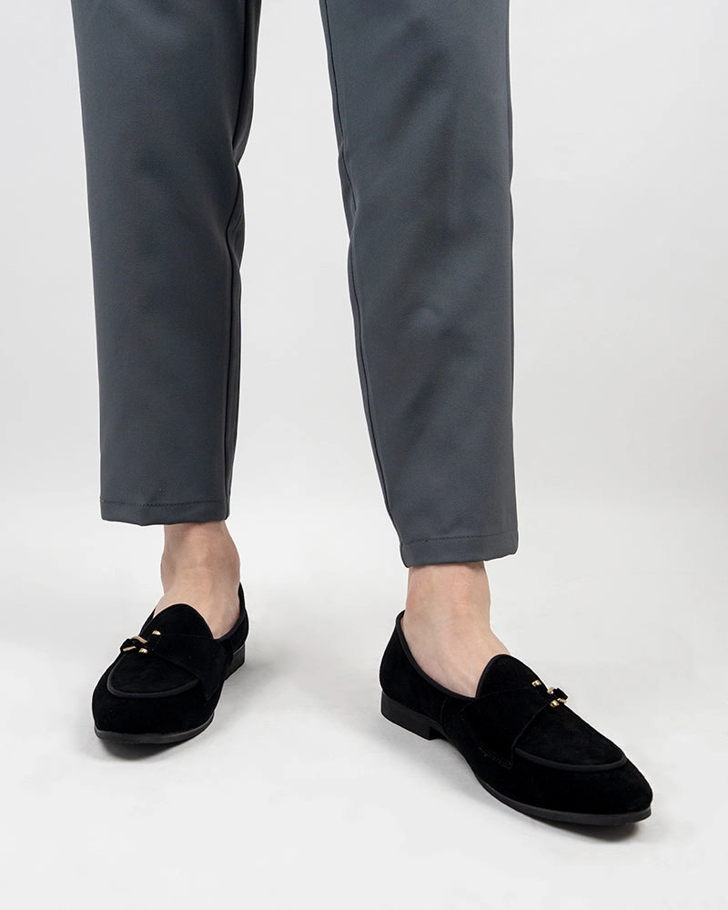 Men's Casual Suede Slip On Flats Boat Loafers Double Chocolate Leather Loafers