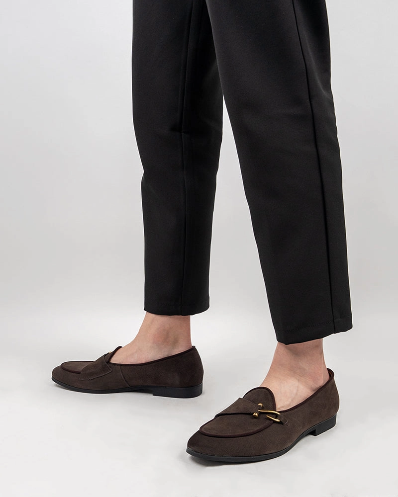 Men's Casual Suede Slip On Flats Boat Loafers Ladies Leather Loafers