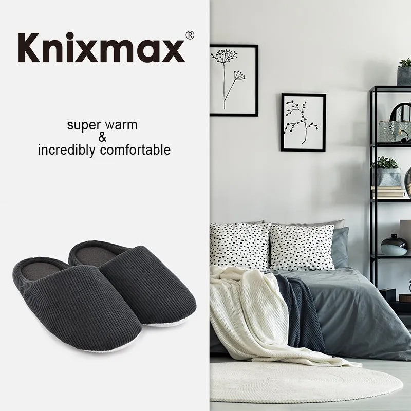 Rock Slippers Knixmax Women's Slippers Memory Foam Grey Winter Slippers for Indoor Travel Hotel