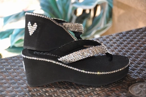 Las Vegas Diamond Diva's Swarovski Crystal Platform Flips Flops with a little extra BLING!!! By Sparkle Steps Ankara Flip Flops