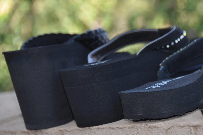 Las Vegas Diamond Diva's Swarovski Crystal Platform Flips Flops with a little extra BLING!!! By Sparkle Steps Rossi Flip Flops