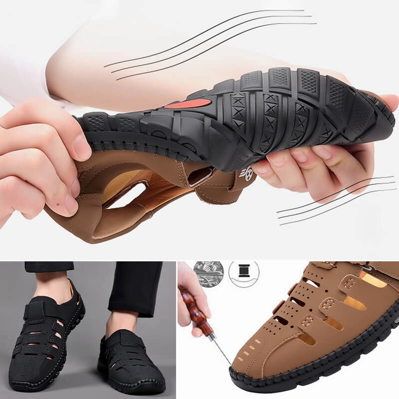 Last Day Sale 50%-Stylish Leather Hollow Sandals Sandals Royal Barbados