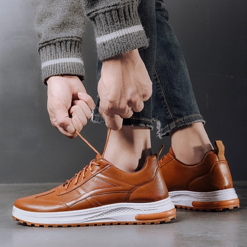 Comfortable Casual Flat Shoes Leather Casual Men Shoes