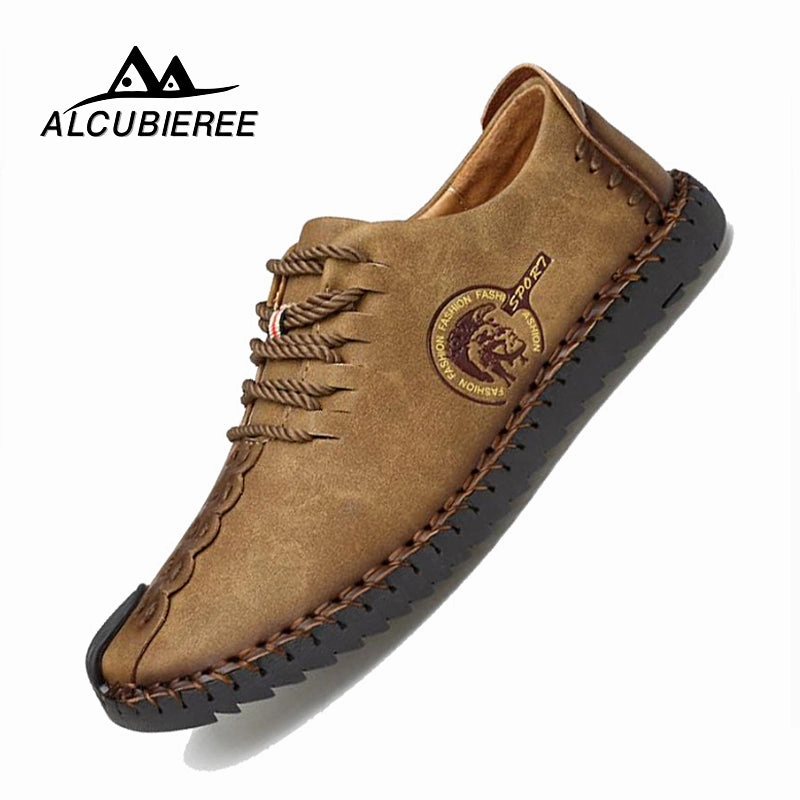 Casual Cut Shoes Leather Casual Shoes Men Handmade Vintage Flats Lace-up Hot Sale Moccasins