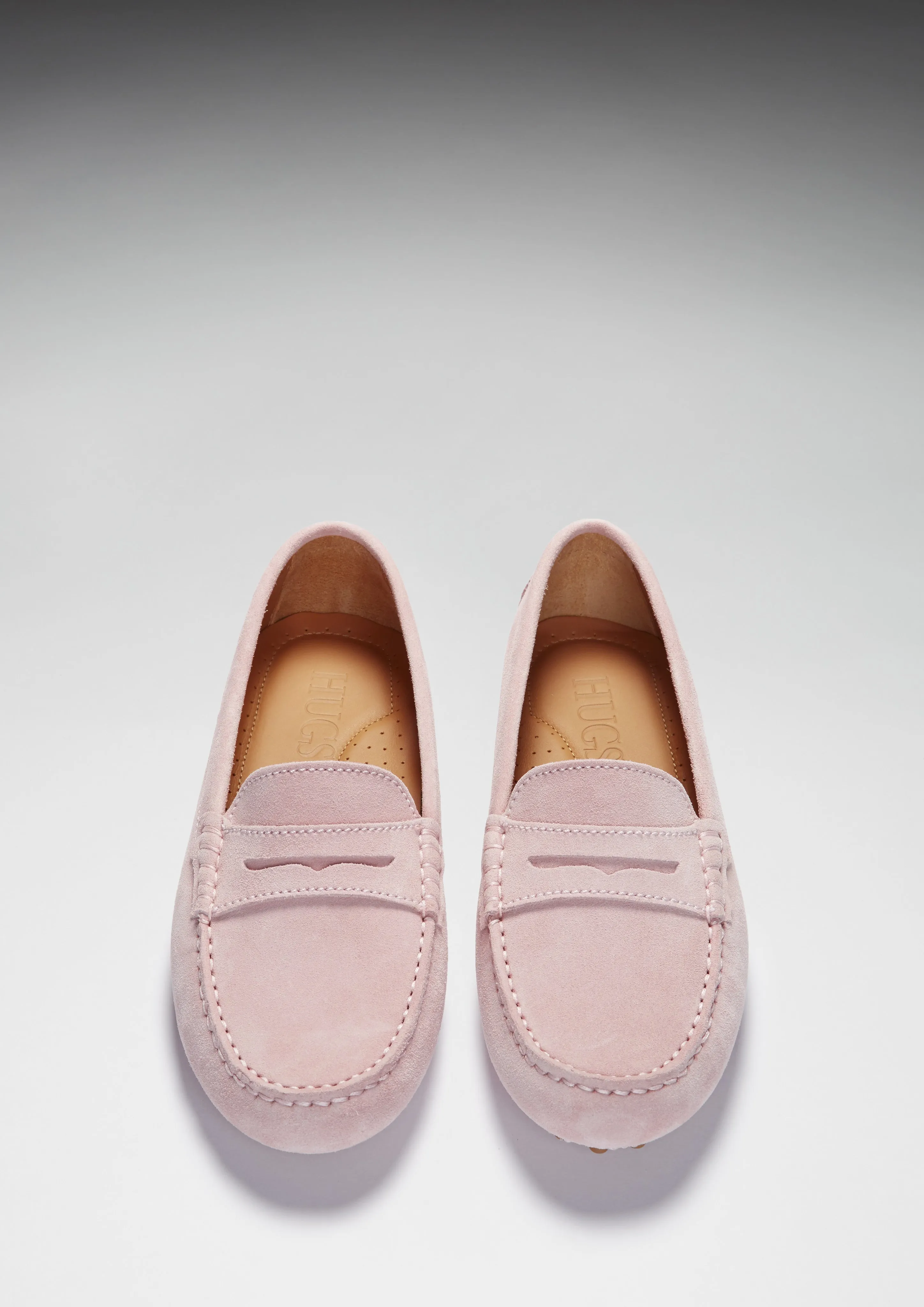 Windsor Smith Loafers Women's Penny Driving Loafers, ice pink suede