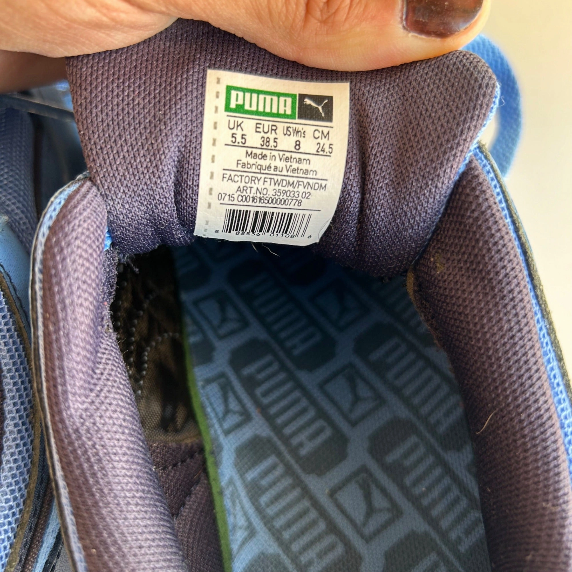 Asics Ziruss 2 Running Shoes Puma XT 1 Blur Women's Size 8 Blue Lace Up Trainers Running Shoes