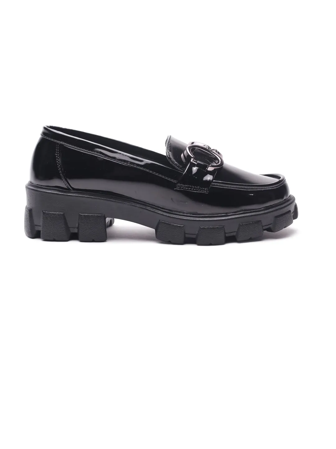 Light In His Loafers Brauch Black Patent Embellished Loafer Shoe