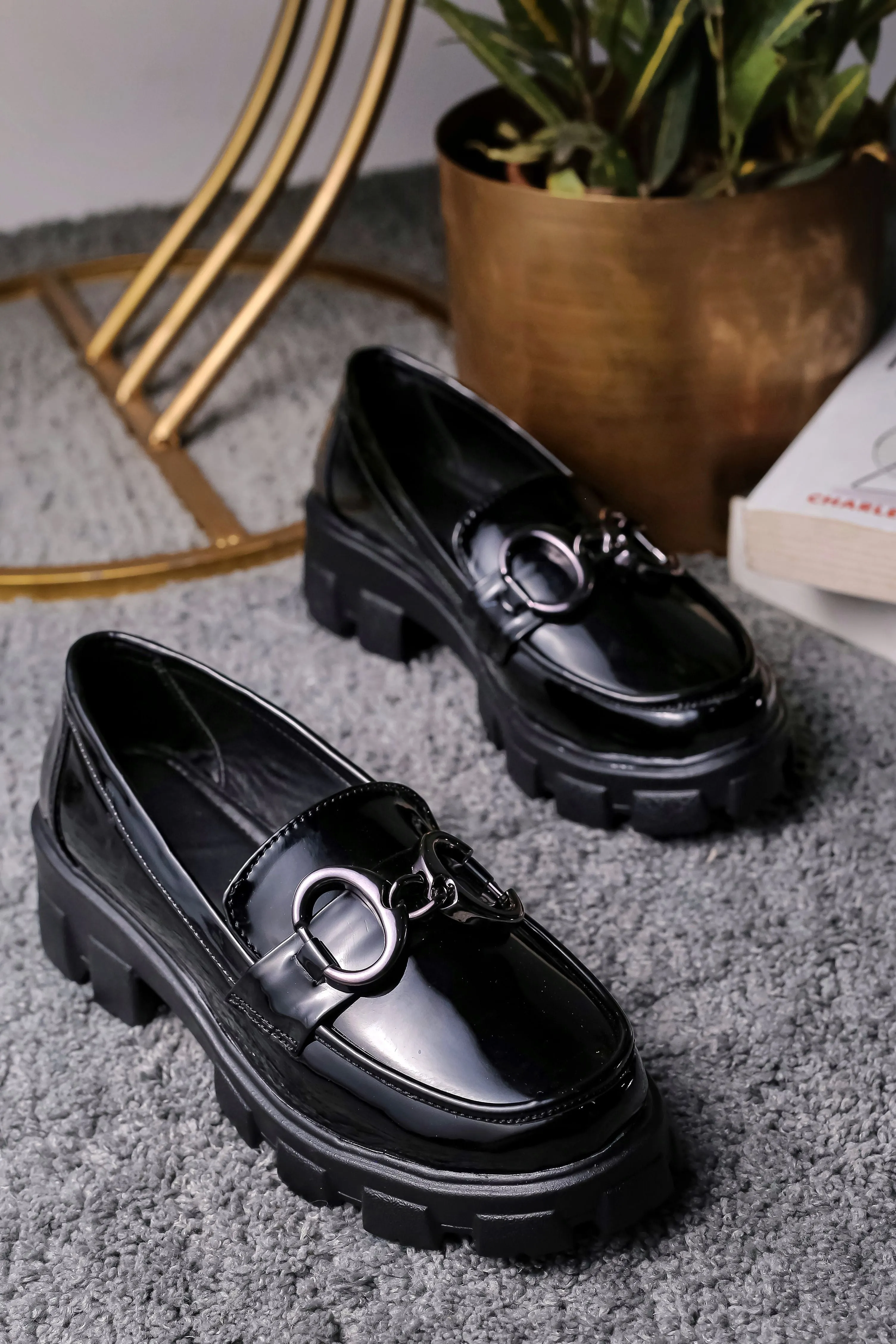Brauch Black Patent Embellished Loafer Shoe Khaite Loafers