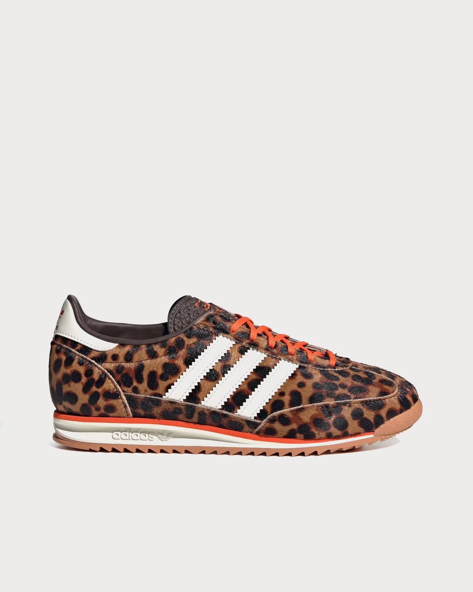 Animal Print Adidas Shoes SL 72 OG Dark Brown / Off White / Semi Impact Orange Low Top Sneakers