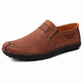 Men Old Peking Microfiber Leather Casual Flat Shoes Custom Made Shoes For Flat Feet