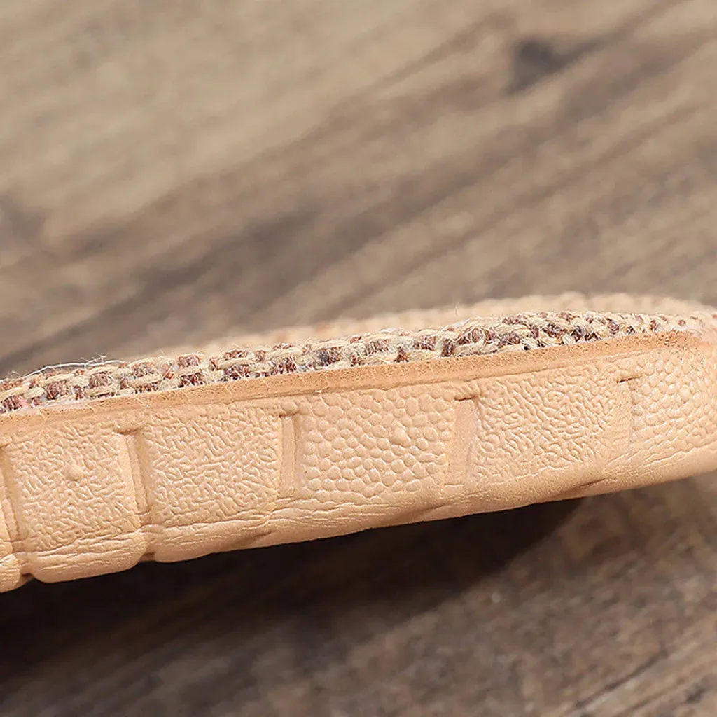 Women Summer Casual Slides Comfortable Flax Slippers Floral Bow Linen Flip Flops Platform Sandals Ladies Indoor Shoes Kawa Slide Toddler