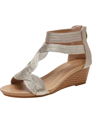 Sandals For Beach Lira Wedge Back Zipper Sandals