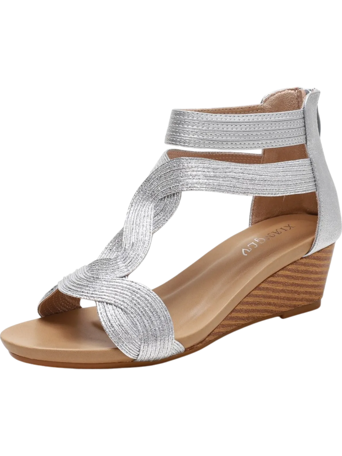 Lira Wedge Back Zipper Sandals Sandals Vincent Prices